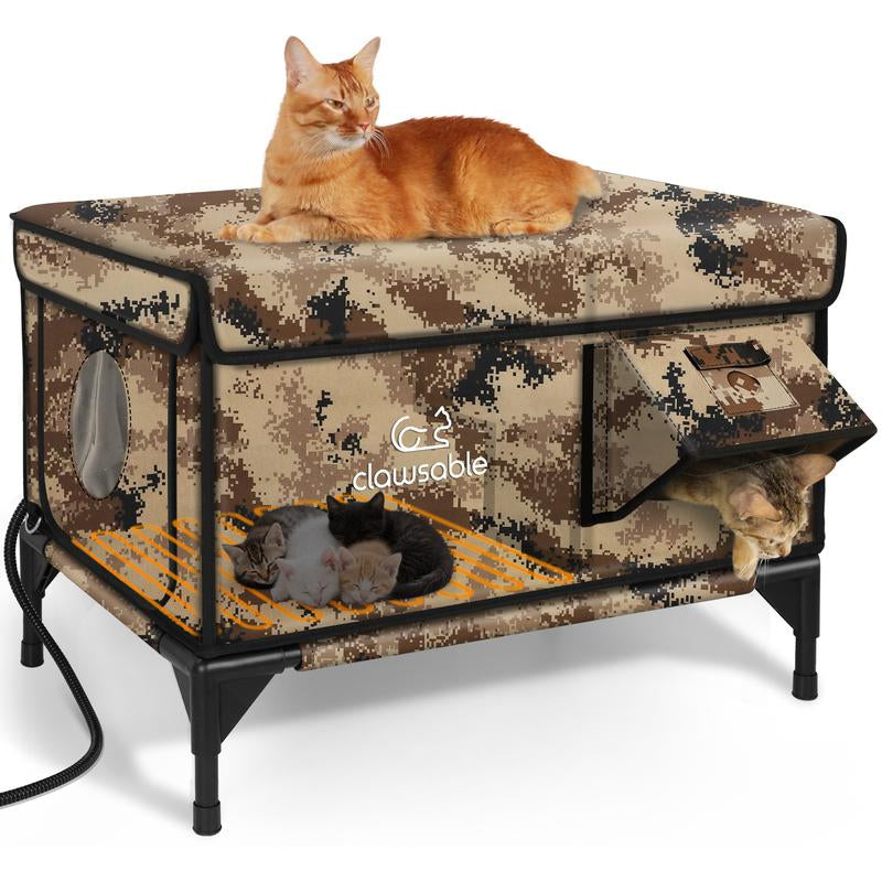 Ultimate Cozy Cat Retreat: Indestructible Heated Shelter for Feral Cats & Kittens - Keep Your Furry Friends Warm This Winter! 🐾❄️