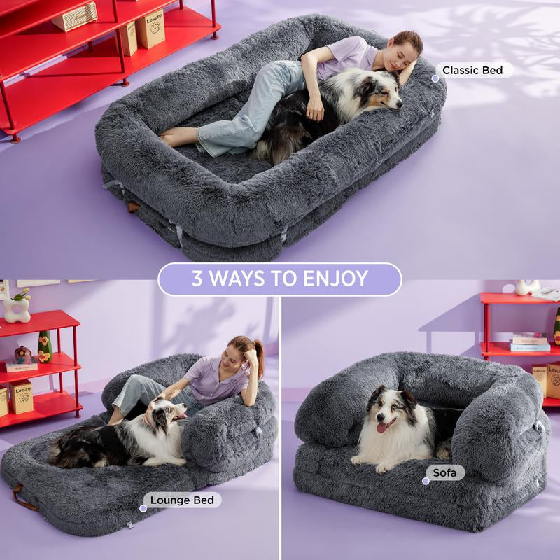 Ultimate Comfort Alert! ποΈβ¨ Experience the Lesure 3-in-1 Foldable Giant Dog Bed - Cozy Faux Fur, Supportive Egg Foam, and Waterproof Liner for Your Relaxation Needs! πΎπ€