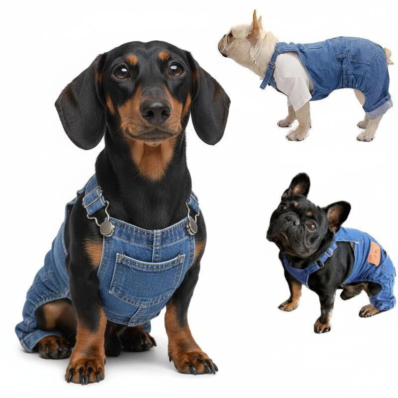 Stylish & Snug Pet Overalls for Dachshunds & French Bulldogs - The Ultimate Halloween Costume! 🐾🎃
