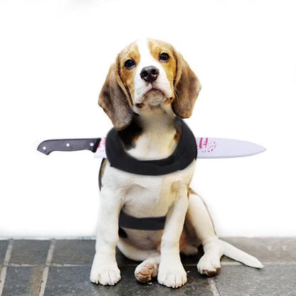 Transform Your Pup into a Halloween Sensation with Our Hilarious Bloody Kitchen Knife Costume for Small & Medium Dogs! 🎃🐾