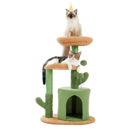 Transform Your Cat's Playtime with the Adorable 32-Inch Cactus Cat Tree! 🌵🐾 Cozy Condo, Fun Perches, and a Scratching Post for Ultimate Fun!