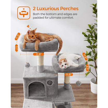 Transform Your Home into a Kitty Paradise with the Feandrea 66.1-Inch Multi-Level Cat Tower! 🐾🏰 Explore Cozy Caves, Snuggly Hammocks, and Endless Fun for Your Feline Friend! 🐱✨