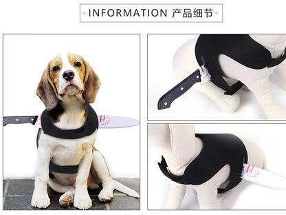 Transform Your Pup into a Halloween Sensation with Our Hilarious Bloody Kitchen Knife Costume for Small & Medium Dogs! 🎃🐾