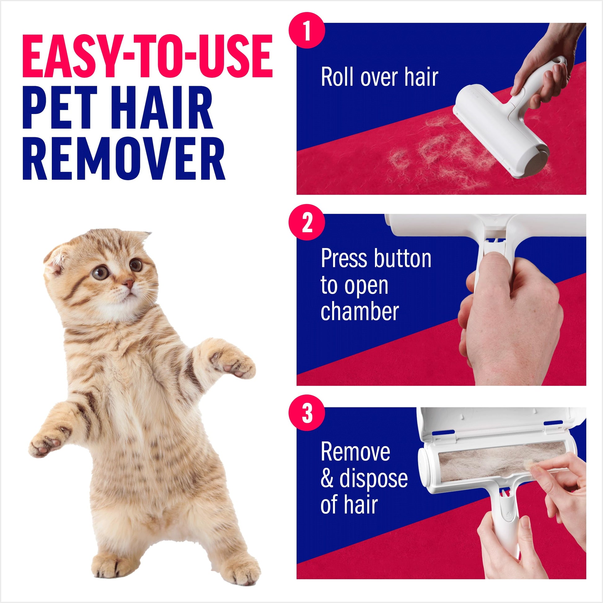 Say goodbye to pet hair chaos! 🐾✨ Meet the Chom Chom Roller - your ultimate reusable lint roller for furniture, clothes, and more! Perfect for cat and dog owners! 🐶🐱 #PetHairSolutions #HomeEssentials