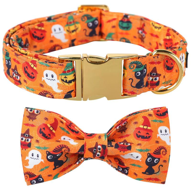 Get Spook-tacular this Halloween with the Maca Bates Adjustable Dog Collar! 🎃👻 Stylish Bowtie & Perfect for Pups of All Sizes! 🐾✨