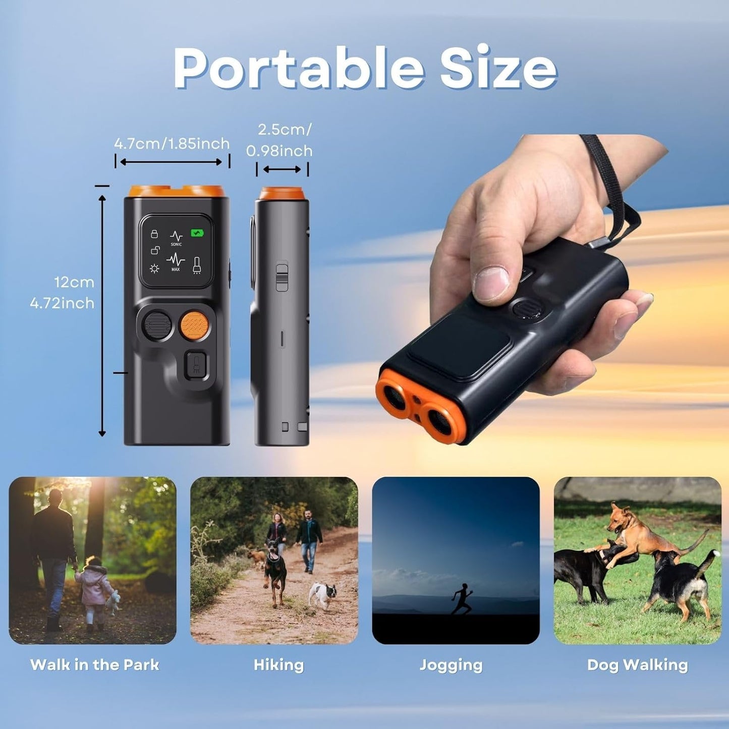 Anti Barking Device for Dog, Ultrasonic Dog Bark Control Device, 2025 Upgraded, HD Display, LED Flashlight, 3 Modes
