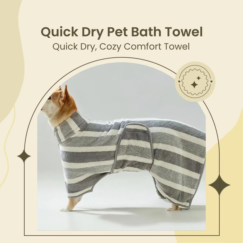 Transform Bath Time into a Stylish Affair with Our Adorable Quick-Dry Striped Pet Towel for Dogs & Cats! 🐾✨