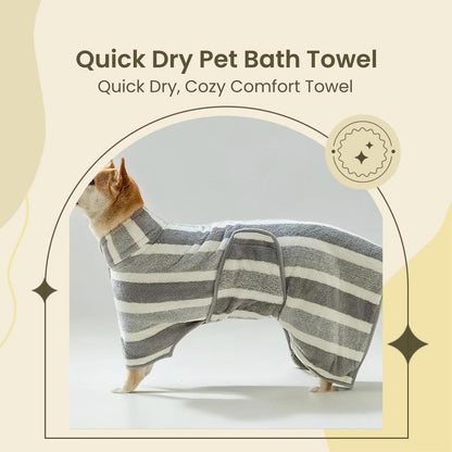 Transform Bath Time into a Stylish Affair with Our Adorable Quick-Dry Striped Pet Towel for Dogs & Cats! 🐾✨