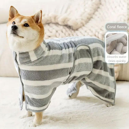 Transform Bath Time into a Stylish Affair with Our Adorable Quick-Dry Striped Pet Towel for Dogs & Cats! 🐾✨
