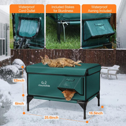 Ultimate Cozy Cat Retreat: Indestructible Heated Shelter for Feral Cats & Kittens - Keep Your Furry Friends Warm This Winter! 🐾❄️