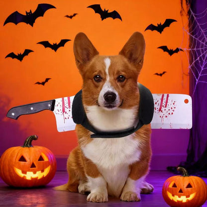 Transform Your Pup into a Halloween Sensation with Our Hilarious Bloody Kitchen Knife Costume for Small & Medium Dogs! 🎃🐾