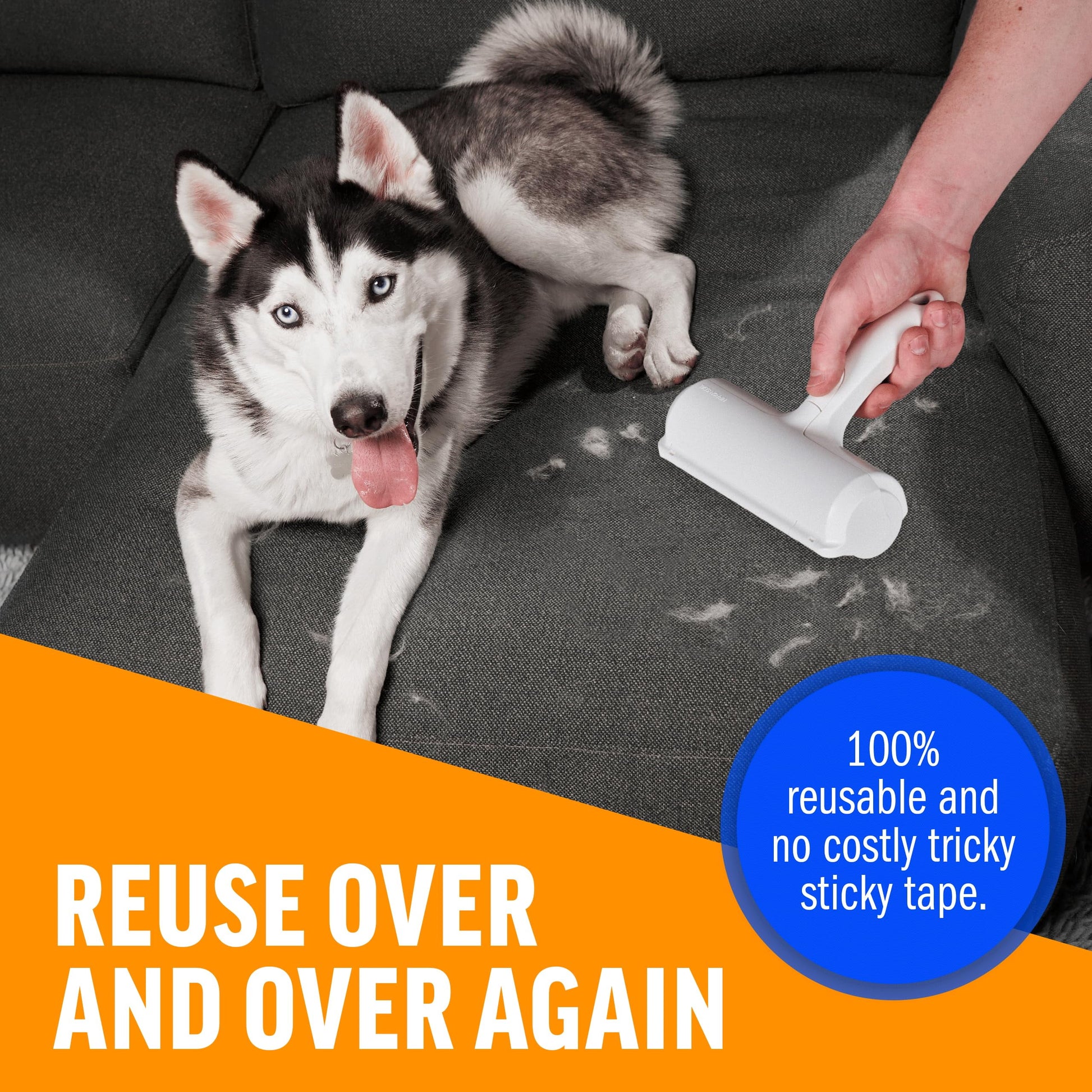 Say goodbye to pet hair chaos! 🐾✨ Meet the Chom Chom Roller - your ultimate reusable lint roller for furniture, clothes, and more! Perfect for cat and dog owners! 🐶🐱 #PetHairSolutions #HomeEssentials