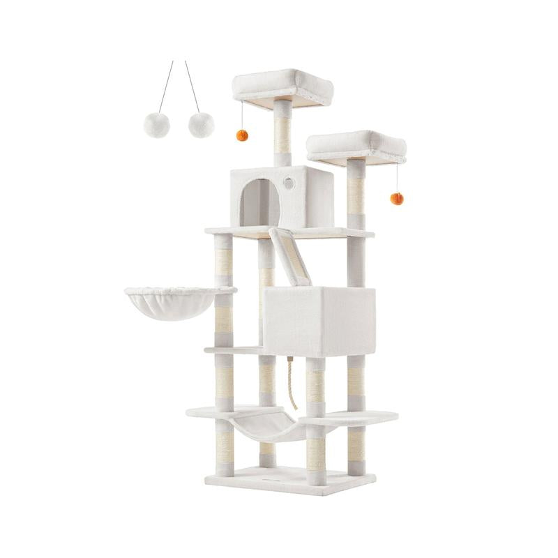 Transform Your Home into a Kitty Paradise with the Feandrea 66.1-Inch Multi-Level Cat Tower! 🐾🏰 Explore Cozy Caves, Snuggly Hammocks, and Endless Fun for Your Feline Friend! 🐱✨