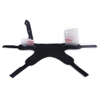 Transform Your Pup into a Halloween Sensation with Our Hilarious Bloody Kitchen Knife Costume for Small & Medium Dogs! 🎃🐾