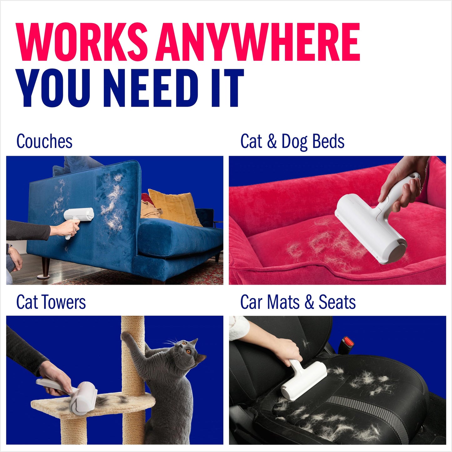 Say goodbye to pet hair chaos! 🐾✨ Meet the Chom Chom Roller - your ultimate reusable lint roller for furniture, clothes, and more! Perfect for cat and dog owners! 🐶🐱 #PetHairSolutions #HomeEssentials