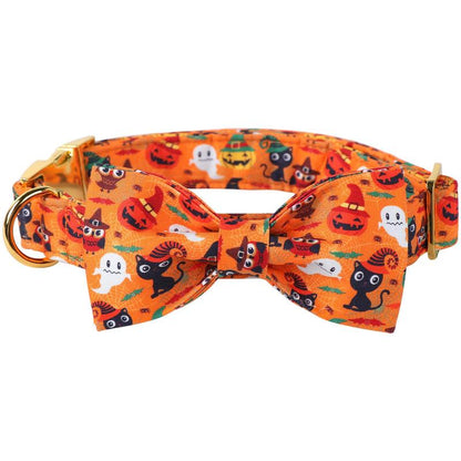Get Spook-tacular this Halloween with the Maca Bates Adjustable Dog Collar! 🎃👻 Stylish Bowtie & Perfect for Pups of All Sizes! 🐾✨
